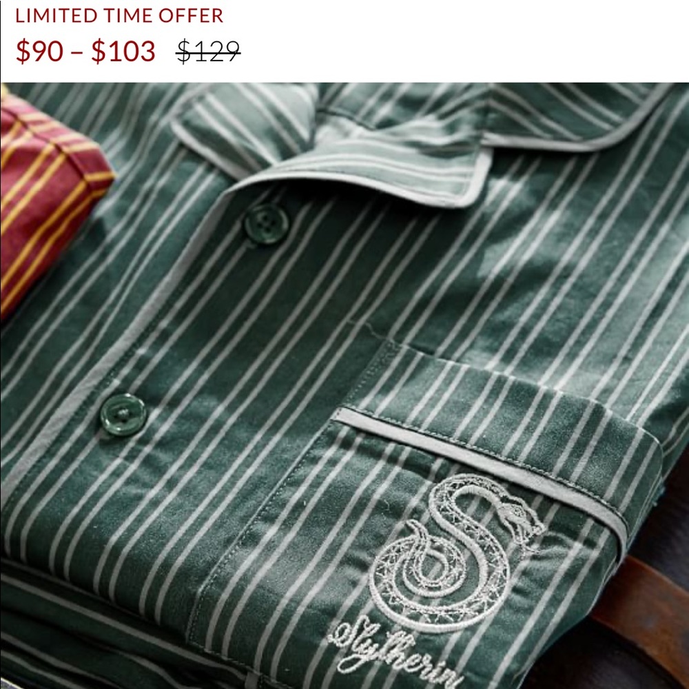 Harry Potter Slytherin PJ Set.